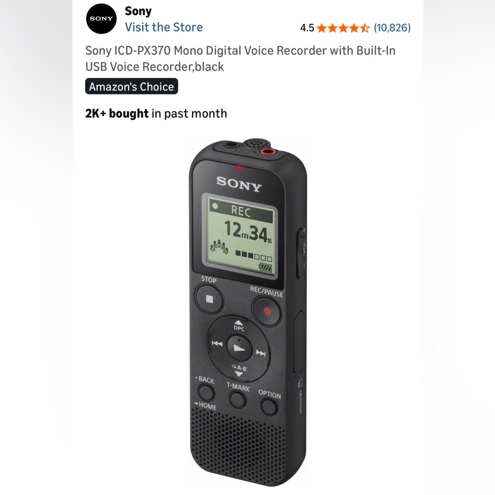 Sony voice recorder